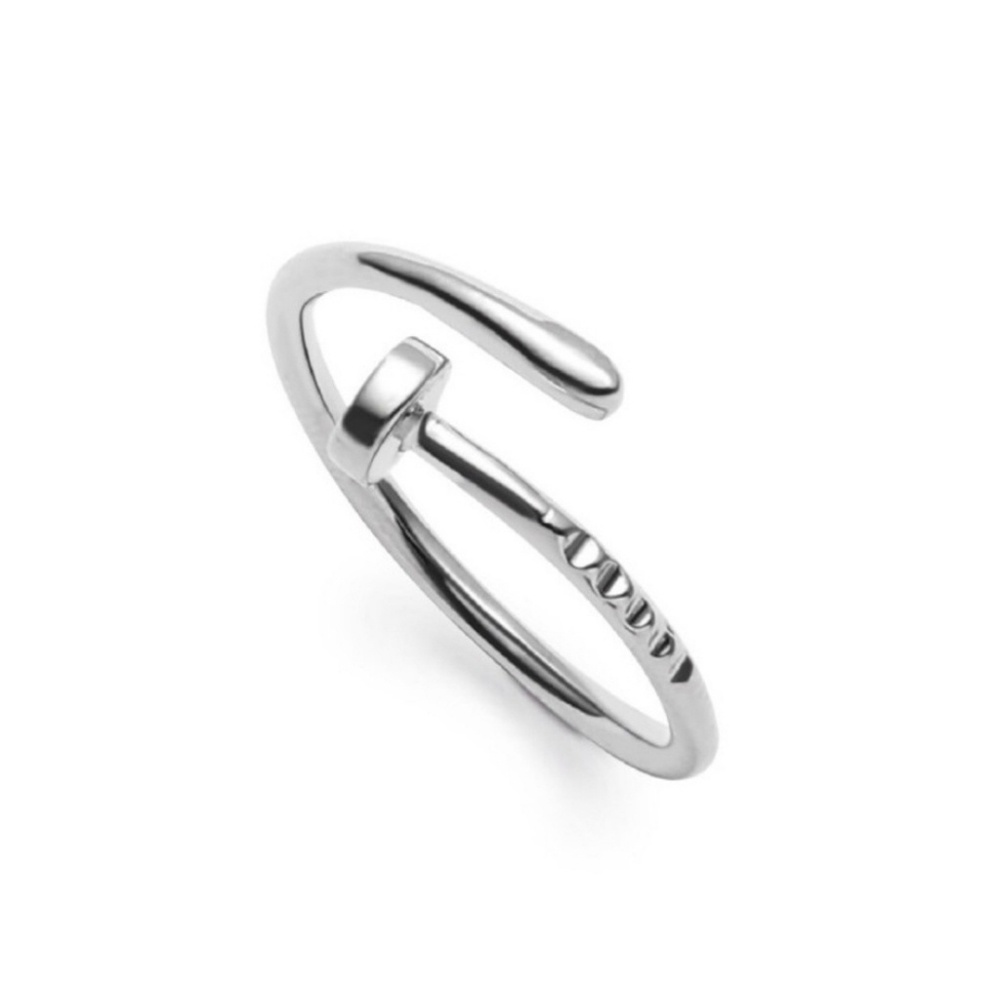 Ring Adjustable Nail Silver Color Unique Style